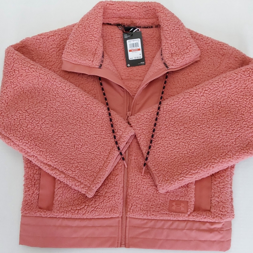 Under Armour Size XSmall Deco Rose Legacy Sherpa Full Zip Jacket-New With Tags